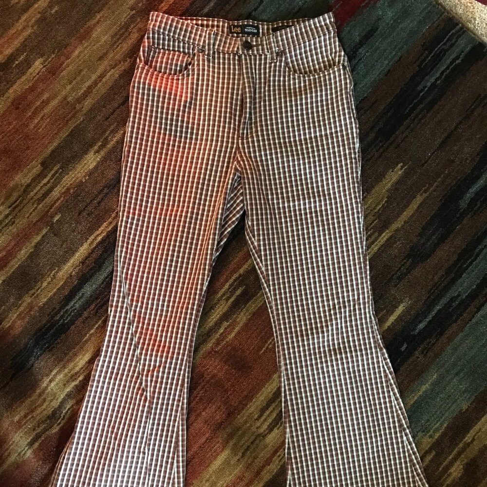 Lee Vintage Modern Plaid Bellbottoms 28